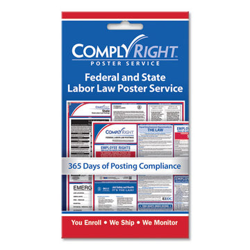 ComplyRight® Labor Law Poster Service, "state-federal Labor Law", 4w X 7h freeshipping - TVN Wholesale